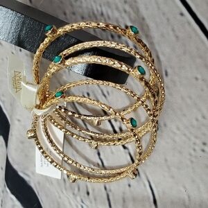 Bangle Bangle by Amrita Singh Gold/Turquoise NWT Set of 5